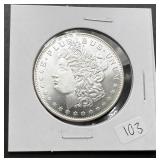 1oz Troy Silver Round w/Morgan Design