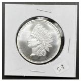 1oz Troy Silver Round w/Indian Head Design