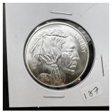 1oz Troy Silver Round w/Buffalo Nickel Design