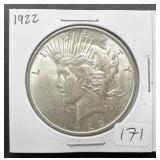 1922 Peace Silver Dollar