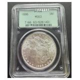 1886 PCGS MS63 Morgan Silver Dollar