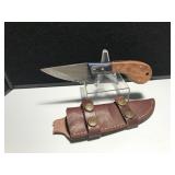 Custom Damascus Steel Knife Wood Handle