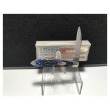 Case Teardrop Union Blue Bone Handle