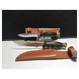 2 Muela Fixed Blade Hunters  Black Bone Handle