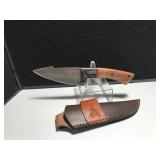 Custom Damascus Steel Knife Wood Hnadle