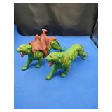 (2) He-Man Battle Cat Figurines