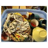 Tote Full of Assorted Dishes