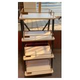 Metal Frame and Wood 4-Tier Shelf