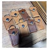 Collection of handcrafted leather guitar pick +++