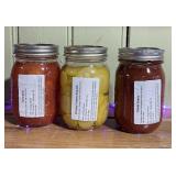 3 jars of homemade canned goods ++