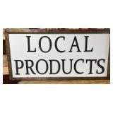 Vtg Wooden Local Products Sign