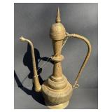 Hand-etched brass Indian ewer