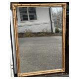 Vtg faux bamboo wall mirror