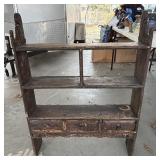 Antique wooden display shelf