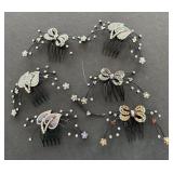 Vintage-style rhinestone hair combs