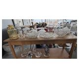 Crystal & Clear Glass Table Lot