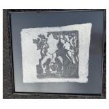 Original Thai temple rubbing framed art