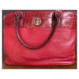 Giani Bernini red leather satchel convertible