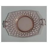 Vintage Pink Depression Glass Serving Tray