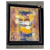 Framed abstract painting.