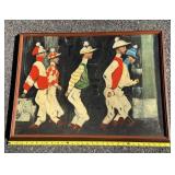 1974 Jockies in a Mirror Fun House Oil Painting