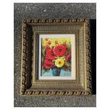 Framed Textured Floral Painting ï¿½ Signed ï¿½ZERIï¿½