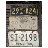 1964, 1965, 1968 Tennessee License Plates
