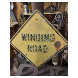 Vintage Winding Road Reflector Sign