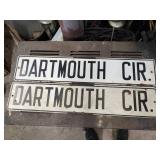 2 Vtg Oak Ridge Dartmouth Cir Signs