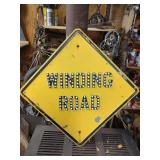 Vintage Winding Road Reflector Sign
