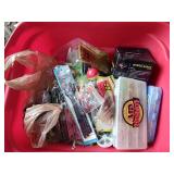 Tote Full of Plastic Fishing Lures & More #1