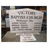 Vintage Victory Baptist Church Wood Sign & More