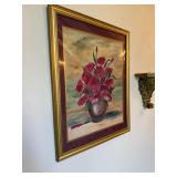 Floral Artwork in Ornate Gold Frame