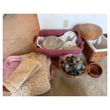 Household Items: Dishware, Linens, Baskets