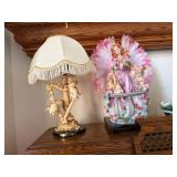 Decorative Figurines and Table Lamp Set