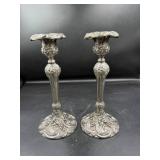 Ornate Silver Plate Candlesticks