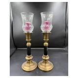 Brass and Glass Candle Holders