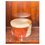 Onyx Stone Style Lidded Container in Earth Tones