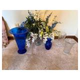 Glass and Blue Vases