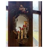 Ornate Mirror with Candlesticks and Wreath