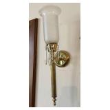 Brass Wall Sconce with Frosted Glass Shade
