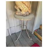 Metal Pedestal Table with Glass Top