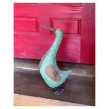 Green Patinated Metal Bird Sculpture