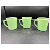 Three Fire-King Jadeite Mugs