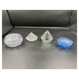 Four Cut Glass Decorative Pieces