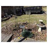 Bird Baths, Sun Dial, and Planter Collection