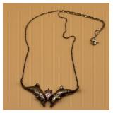 925 Dolphin Pendant Necklace with Gemstone