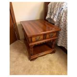 Wooden End Table with Two Drawers