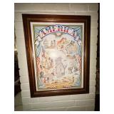 Framed Americana Artwork by Peggy Dickey