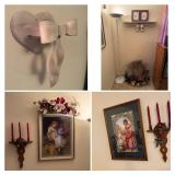 Decor Items With Floor Lamp and Artwork